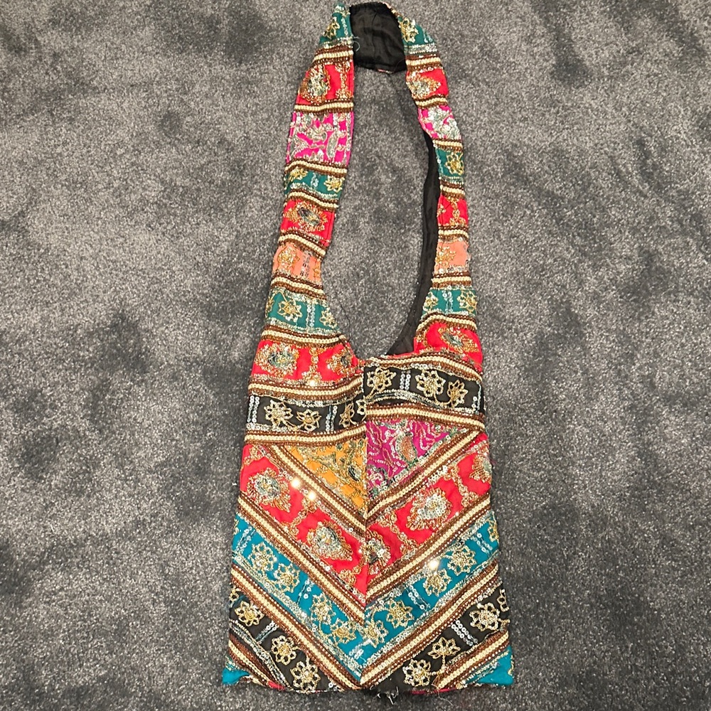 Embellished Multicolor Patchwork Sling Bag Boho H… - image 1